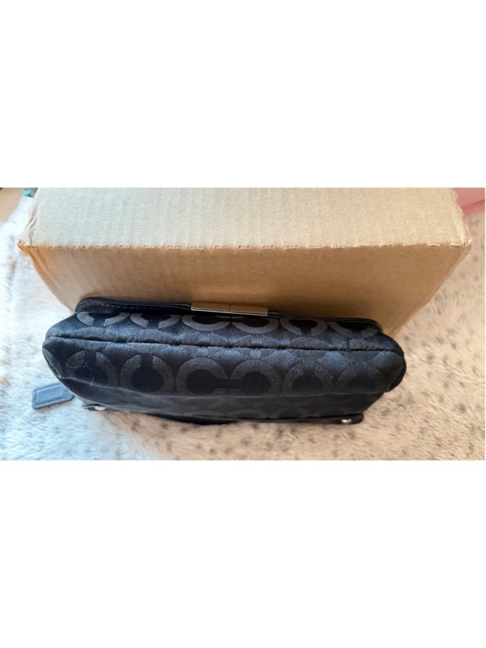 Coach Kristin Lurex Signature Op Art Wristlet Clutch Black F45131 - Picture 8 of 14